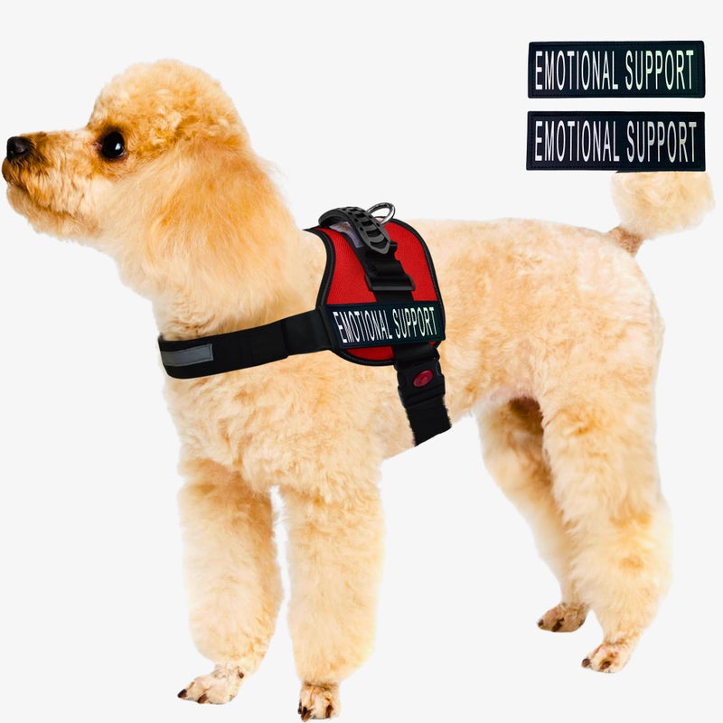 ALBCORP Emotional Support Dog Vest â€“ Reflective Harness - Woven Nylon, Comfy Mesh Padding - Sizes from XXS to XL â€“ Emotional Support Dog Patches Included. Red, XXS - Image 2